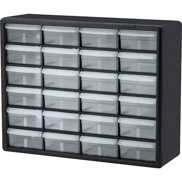 Storage Cabinet with 24 Drawers, Plastic; Polymer, 15.8" H x 6.4" D